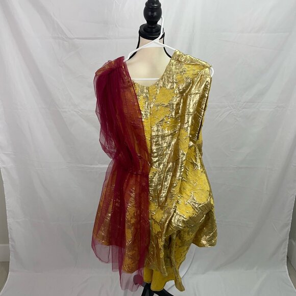 Project runway - Designer Party Dress Gold & Red by Django Steenbakker - Picture 3 of 6